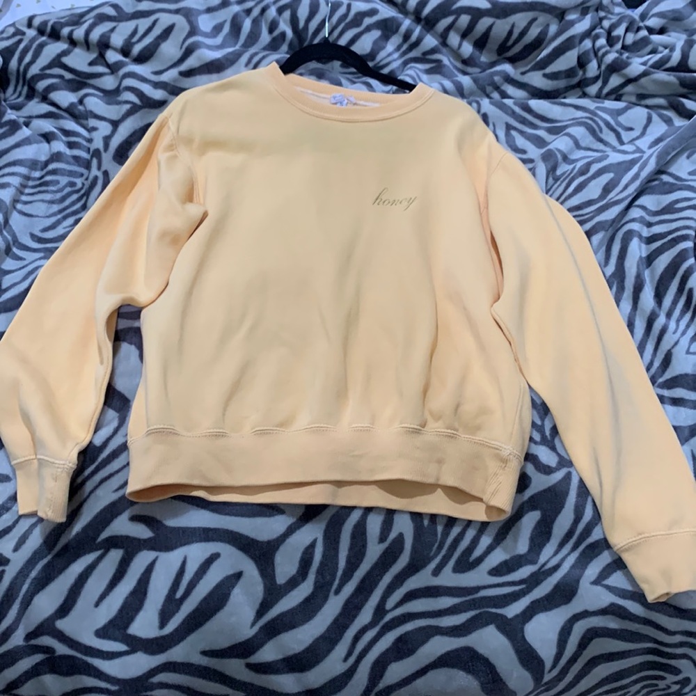 brandy melville yellow honey crewneck